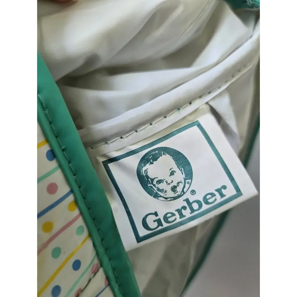 Vintage Gerber Polka Dot Baby Diaper Bag Tote Zipper Pocket RARE HTF Accessories